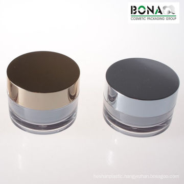 High Quality PETG Jar Plastic Cream Jar with Metallized Silver Cap